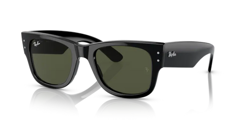 Lentes De Sol Rb Mega Wayfarer Rb0840s Negro Brilloso Verde G15