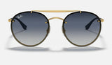 Lentes De Sol Rb Double Bridge Blaze Rb3614 Dorado-Azul Degradado