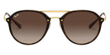 Lentes De Sol Rb Blaze Double Bridge Rb4292n Dorado Café Degradado